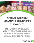 NaturesPlus Animal Parade Vitamin C Children's Chewable - Natural Orange Juice Flavor - 90 Animal-Shaped Tablets - Vegan, Vegetarian, Gluten Free - 45 Servings