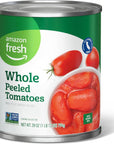 Amazon Fresh Whole Peeled Canned Tomatoes 28 Oz Previously Happy Belly Packaging May Vary