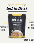 Wella Cereal Oatmeal Alternative GlutenFree Breakfast Hot Cereal GrainFree Paleo Organic Vegan High Protein Superfood PlantBased NonGMO Low in Net Carbs MultiServe Bags Bundle Original  Snickerdoodle Flavors 2 Count 128 oz Bags