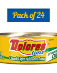 Dolores Tuna Chunk Light Yellowfin Tuna in Vegetable Oil5 Ounce Pack of 24