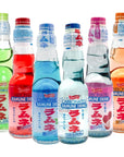 Ramune Japanese Marble Soda Variety Pack  Multiple Flavors  Original Strawberry Blueberry Melon Lychee and Orange Japanese Drink Gift Box 6 Count