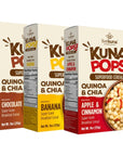 LiveKuna KunaPops Superfood Cereal with Quinoa & Chia - Variety Mix 3-Pack - Protein Breakfast Cereal, Low Sugar Snack - No Preservatives or Additives, Zero Cholesterol & Low Sodium - Chocolate, Banana and Apples & Cinnamon