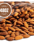 Roasted Almonds Unsalted  Fresh and Delicious Guilt Free Healthy Keto Snack Whole Unsalted Nuts Steam Pasteurized Packed in Resealable Bag Low Calories Vegan GlutenFree 3lb