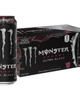 Monster Energy Ultra Black, Sugar Free Energy Drink - 16 Ounce (Pack of 15)