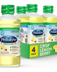 Pedialyte Organic Electrolyte Solution, Crisp Lemon Berry, 33.8 Fl. Oz (Pack of 4)