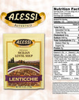 Alessi Autentico Premium Soups Traditional Flavors Sicilian Lentil Sicilian Lentil 6 Ounce Pack of 6