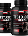 Force Factor Test X180 Boost, 2-Pack, Testosterone Booster and Energy Supplement for Men, Boost Energy, Increase Stamina, and Enhance Vitality, with D-Aspartic Acid and Fenugreek, 240 Tablets