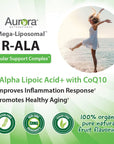 Aurora Nutrascience, Mega-Liposomal R-ALA Cellular Support Complex, Gluten Free, Non-GMO, Sugar Free, Organic Fruit Flavor, 16 fl oz (480 mL)