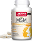 Jarrow Formulas MSM 1000 mg - 100 Veggie Capsules - Methylsulfonylmethane - Source of Sulfur - Dietary Supplement Supports & Strengthens Joints - Up to 100 Servings