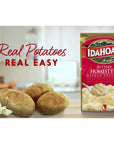 Idahoan Foods Buttery Homestyle Mashed Potatoes 4 oz Bag Pack of 4 with By The Cup Swivel Spoon