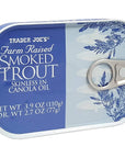 Trader Joes Smoked Trout Fillets in Oil Skinless 39 oz Tin 6 Pack