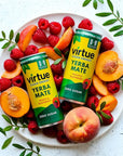 Virtue Yerba Mate Peach  Raspberry  Natural Energy Drink  Sugar Free Zero Calories 84 oz Pack of 12