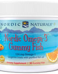 Nordic Naturals Nordic Omega-3 Gummy Fish, Tangerine - 30 Gummy Fish - 124 mg Total Omega-3s with EPA & DHA - Non-GMO - 30 Servings