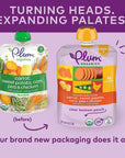 Plum Organics | Stage 3 | Organic Baby Food Meals [9+ Months] | Carrot, Sweet Potato, Corn, Pea & Chicken | 4 Ounce Pouch (Pack Of 6) Packaging May Vary