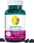 NEURIVA Brain + Energy Gummies, Nootropic Brain Supplements for Focus and Concentration with Neurofactor, Vitamin B12 & Caffeine for an Energy Boost*, 75ct Natural BlackBerry