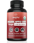 Apple Cider Vinegar with The Mother Supplement, 1200mg Apple Cider Capsules for Optimum Wellness, Gluten-Free, Non-GMO, 120 Veggie Capsules - Zealthy Life