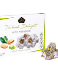 Cerez Pazari Turkish Delight Pistachio Candy Gourmet Premium Vegan Sweets Small Gift Box 74oz  Sweet Luxury Traditional Confectionery Soft Candy Dessert Glucose Free Lokum Loukoumi  Apprx35 Pcs