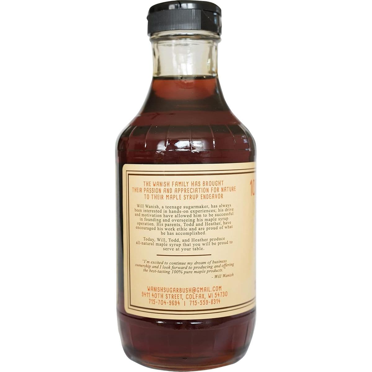 WANISH SUGAR BUSH 100 AllNatural Pure Grade A Maple Syrup 16 oz Bottle  Rich Dark Amber Maple Flavor from Wisconsins Lush Northwoods  Premium Single Origin Maple Syrup in Glass Bottle for Pancakes and Waffles Baking  More