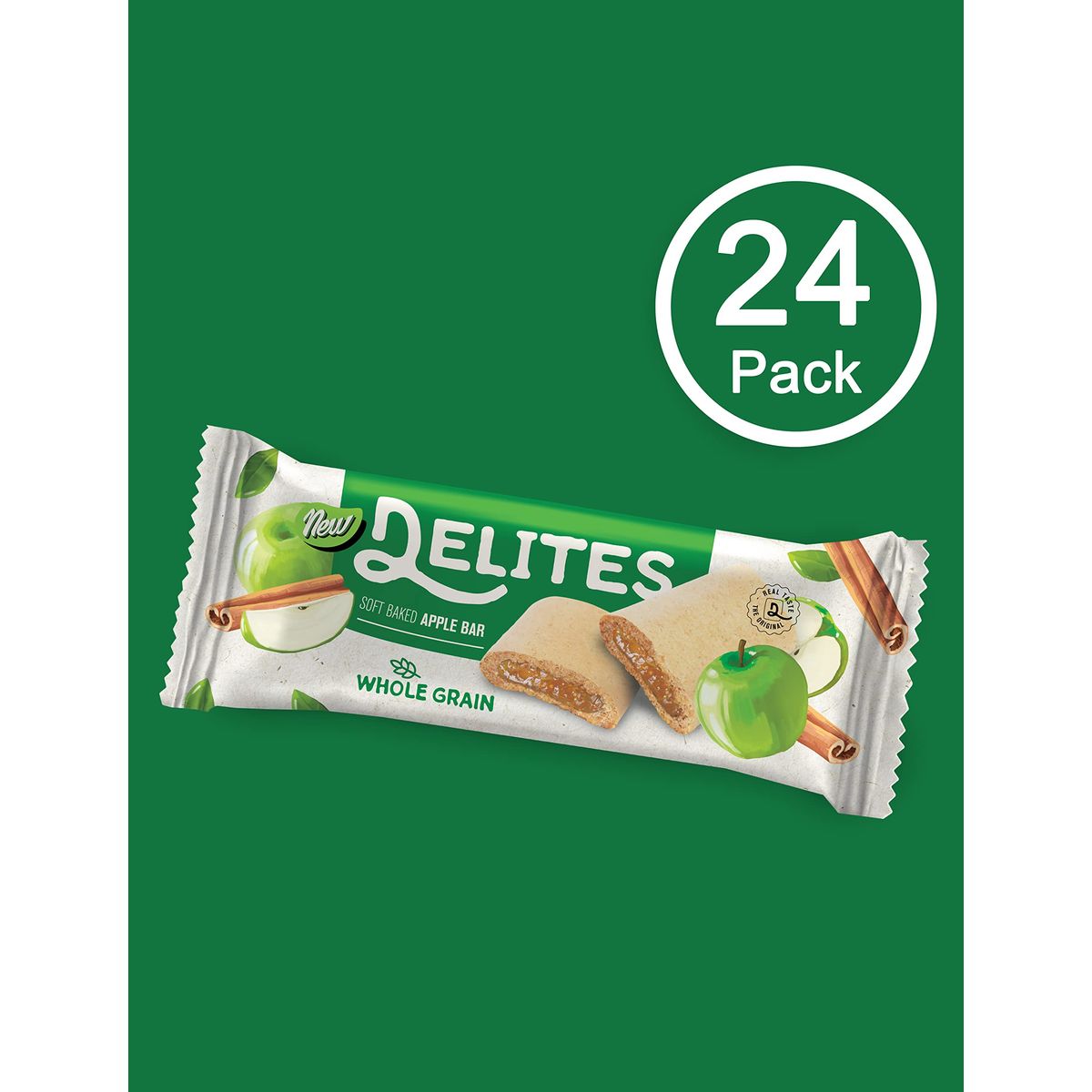 Delites Soft Baked Breakfast Bars Made with Whole Grain Apple Bar 088 Oz Pack of 24  GREAT GIFT CHOICE for friends family students coworkers teens love one classmates