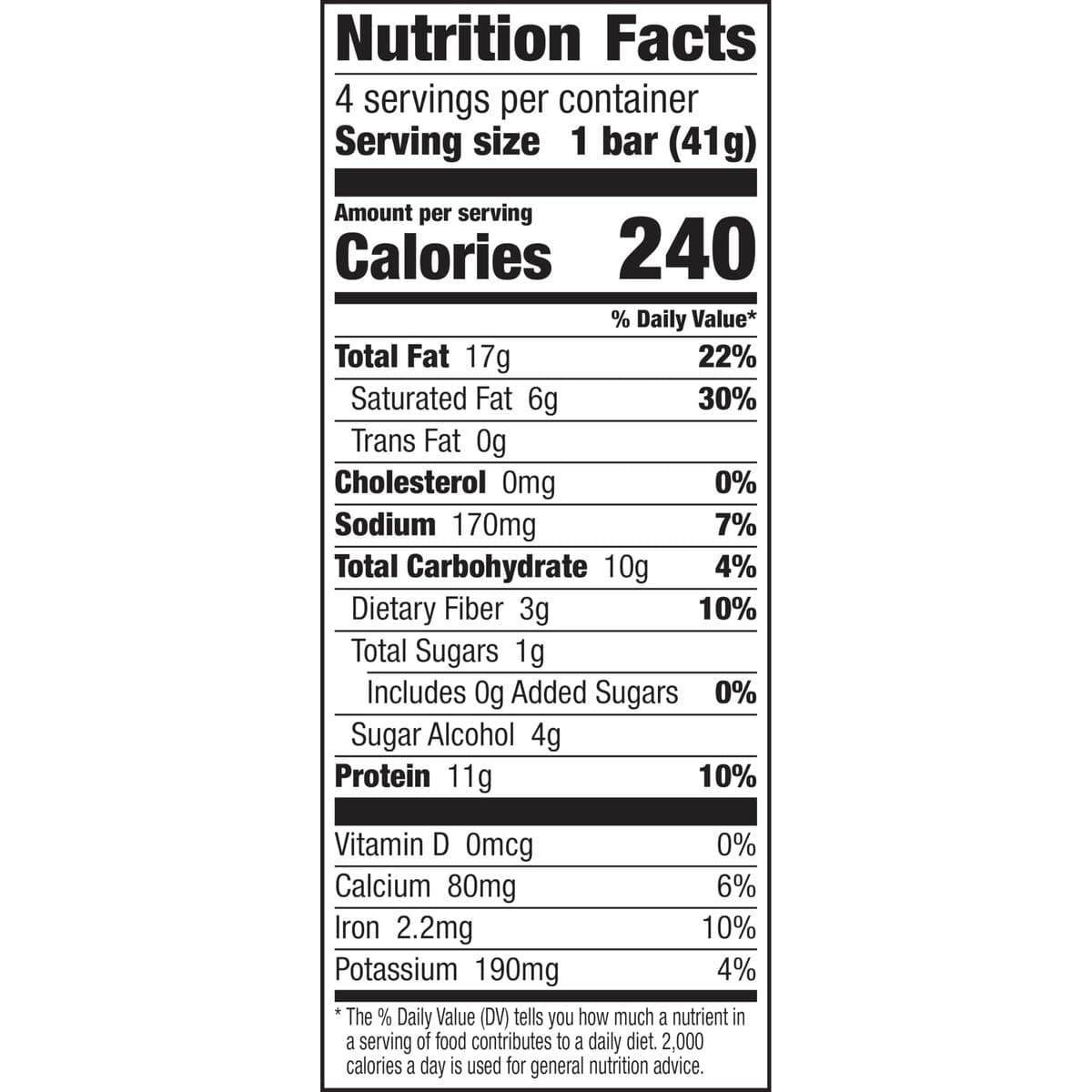 Ratio Crunchy Protein Bar Coconut Almond With Chocolate 11g Protein Keto Friendly 58 oz 4 Bars