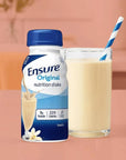 Ensure Original Nutrition Shakes Vanilla Shake Flavors Nutritional Full of Vitamins and Minerals 6 Pack With Drinkolin Straws