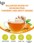 Vegs Organic Turmeric Ginger Tea Bags  AntioxidantRich Blend with Ceylon Cinnamon Cardamom and More  100 Pure Ingredients  CaffeineFree Herbal Tea  30 Tea Bags