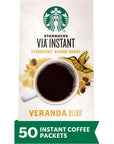 Starbucks VIA Instant Coffee Blonde Roast Packets - Veranda Blend - 1 box (50 packets)