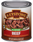 Keystone Meats All Natural Canned Beef 28 Oz Long Shelf Life Emergency Food For Camping Canned Meat Fully Cooked Ready to Eat  Gluten Free Pack of 12