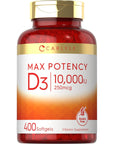 Carlyle Vitamin D 10000 IU 400 Softgels | Value Size | Max Potency | Non-GMO, Gluten Free Supplement