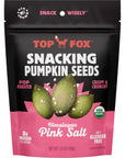 Top Fox Snacks  Organic PopRoasted Pumpkin Seeds  Healthy Protein Snacks  Gluten Free  Keto and Vegan Friendly Himalayan Salt 35 oz  2 Pack