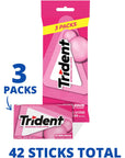 Trident Bubblegum Sugar Free Gum 3 Packs of 14 Pieces 42 Total Pieces