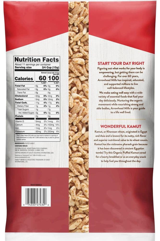 Arrowhead Mills Puffed Cereal, 6 oz (Organic Puffed Kamut, 6oz - Pack of 3)