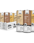 Slate Milk  High Protein Iced Coffee  Energy Variety Pack  Caramel Latte Mocha Latte Vanilla Latte  175mg Caffeine Lactose Free  20g Protein 1g Sugar  Protein Coffee  11 fl oz 12 Cans