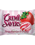 Creme Savers Strawberries and Creme Hard Candy  The Taste of Fresh Strawberries Swirled in Rich Cream  The Original Classic Creme Savers Brought To You By Iconic Candy  Two 625oz Strawberry Bags