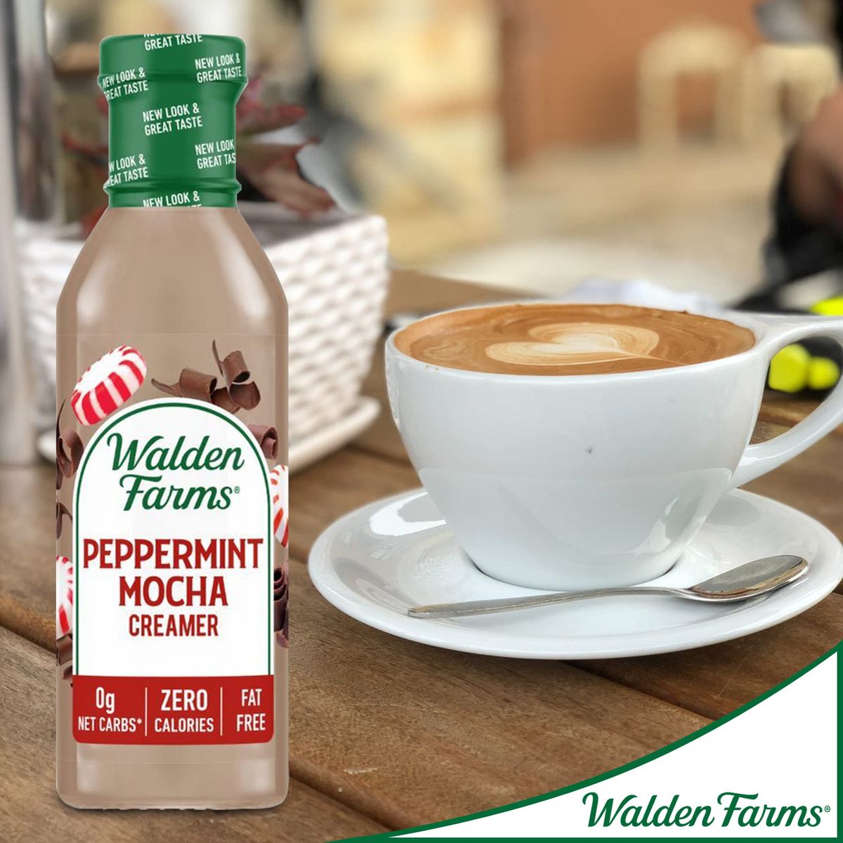 Walden Farms Peppermint Mocha Coffee Creamer 12 oz Bottle Fresh Flavored NonDairy Milk Substitute Natural and Organic Liquid Gluten Free and Low Carb Vegan Friendly 2 Pack