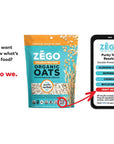 ZEGO Gluten Free Organic Raw Rolled Oats  Double Protein Old Fashioned Oatmeal  COOKING REQUIRED 14 oz