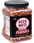 BEER NUTS Original Peanuts  Sweet  Salty Roasted Bar Nuts  Gourmet Glazed Cocktail Nut  GlutenFree Kosher Low Sodium Savory Peanut Snacks Made In The USA  41oz Family Size Resealable Jar