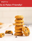 MOTIV Keto Cookies - Chocolate Chip 3-Pack - Low Carb Snacks - Keto Mini Cookies- No Sugar Added Healthy Snack Foods - Grain & Gluten Free Dessert Food - Paleo, Ketogenic, Diabetic Diet Friendly Sweets - Cookie Treat