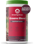 Amazing Grass Greens Blend Superfood: Super Greens Powder Smoothie Mix with Organic Spirulina, Chlorella, Beet Root Powder, Digestive Enzymes & Probiotics, Berry, 60 Servings (Packaging May Vary)