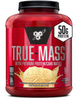 BSN TRUE-MASS Weight Gainer, Muscle Mass Gainer Protein Powder, Vanilla Ice Cream, 5.82 Pound