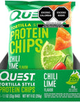 Quest Nutrition Tortilla Style Protein Chips, Chili Lime, Low Carb, Gluten Free, Baked, 1.1 Ounce (Pack of 8)