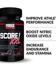 FORCE FACTOR Score! XXL, 3-Pack, Nitric Oxide Booster Supplement for Men with L-Citrulline, Black Maca, & Tribulus to Improve Athletic Performance, Increase Stamina, & Support Blood Flow, 90 Tablets