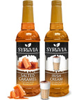 Syruvia Coffee Syrup Variety Pack  Salted Caramel  Irish Cream GlutenFree Kosher 254 fl oz Bottles  Enhance Your Coffee Experience with Premium Flavoring Syrups