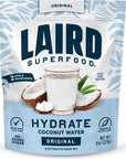 Laird Superfood HYDRATE Coconut Water Powder Drink Supplement with Coconut Water and Auqamin All Natural No Added Sugars GlutenFree NonGMO Vegan 8 oz Bag Pack of 1