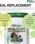 Fit & Lean Meal Shake, Fat Burning Meal Replacement, Meal Replacement with Protein, Fiber, Probiotics and Organic Fruits & Vegetables, Cookies and Cream, 1lb, 10 Servings Per Container