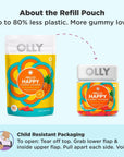 OLLY Hello Happy Gummy Worms, Mood Balance Support, Vitamin D, Saffron, Adult Chewable Supplement, Tropical Zing - 90 Count