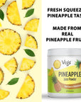 Vegs Pineapple Juice Powder Freeze Dried Organic Pineapple Powder with Bromelain  Antioxidants Sugar free Pineapple Juice Concentrate Fruit Powder for Smoothies Shakes Baking  Drinks 14 Oz