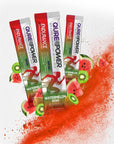 QURE Power Endurance | Alkaline Hydration Mix | Energy & Endurance Athletic Performance Support | Watermelon and Kiwi Flavor | Single Serving Easy Open Stick | 15 Sticks per Box