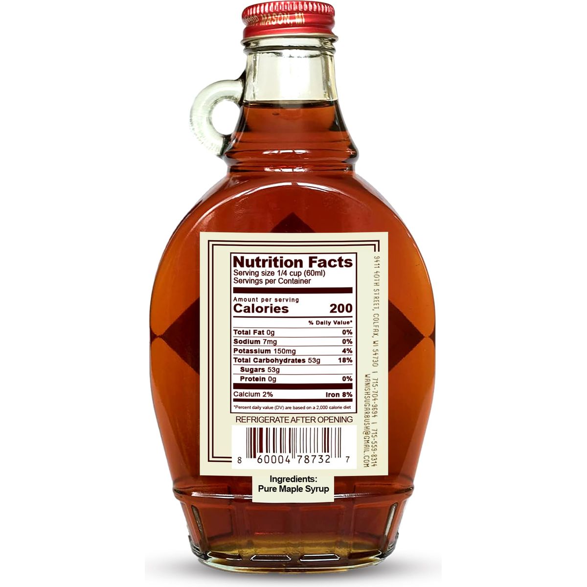 WANISH SUGAR BUSH 100 AllNatural Pure Grade A Maple Syrup 8 oz Bottle  Rich Dark Amber Maple Flavor from Wisconsins Lush Northwoods  Premium Single Origin Maple Syrup in Glass Bottle for Pancakes and Waffles Baking  More