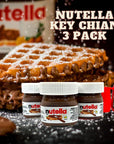 Mini Nutella Jars With Travel Holder  Includes 3 Nutella Hazelnut Mini Glass Jars with Holder  Nutella Spread For On The Go Travel  Mini Nutella Jars 088 oz Tiny Nutella Jars